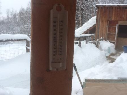 Thermometer on back porch